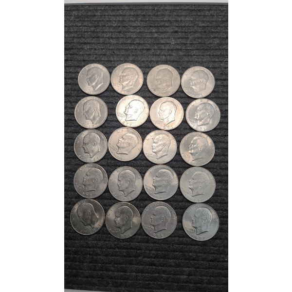 (20) 1971 & 1972 Eisenhower Dollars Face Value: $20