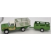 Image 1 : NYLINT Farms Green Metal Pick Up Truck & Trailer - 25" Long with Both Pieces