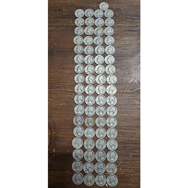 90% Silver Washington Quarters - $17.25 FV