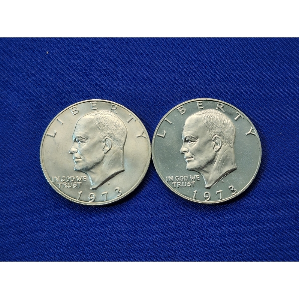 (2) Proof-Like 1973-S Eisenhower 40% Silver Dollars
