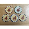 Image 1 : 5 - SUPER RARE VINTAGE Cleveland Indians WAHOO Clay Poker Chips - Mint Condition - Complete Set