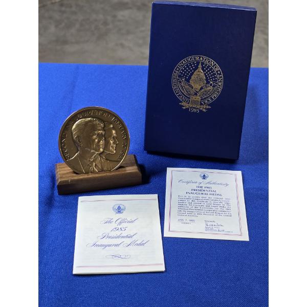 1985 Presidential Inaugural Solid Bronze Medal - Ronald Reagan & George H.W. Bush 