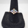 Image 1 : Antique-Style Pearl and Opal Cluster 10K Gold Ring - Size 7.5 - TW: 2.1g