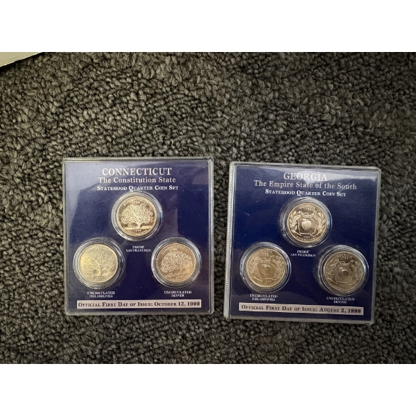 1999 Connecticut and Georgia Statehood Quarter Coin Sets