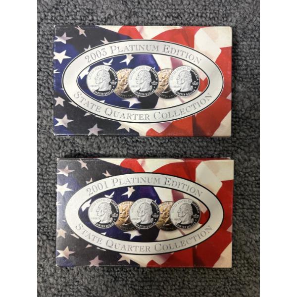 2001 and 2003 Platinum Edition State Quarter Collections