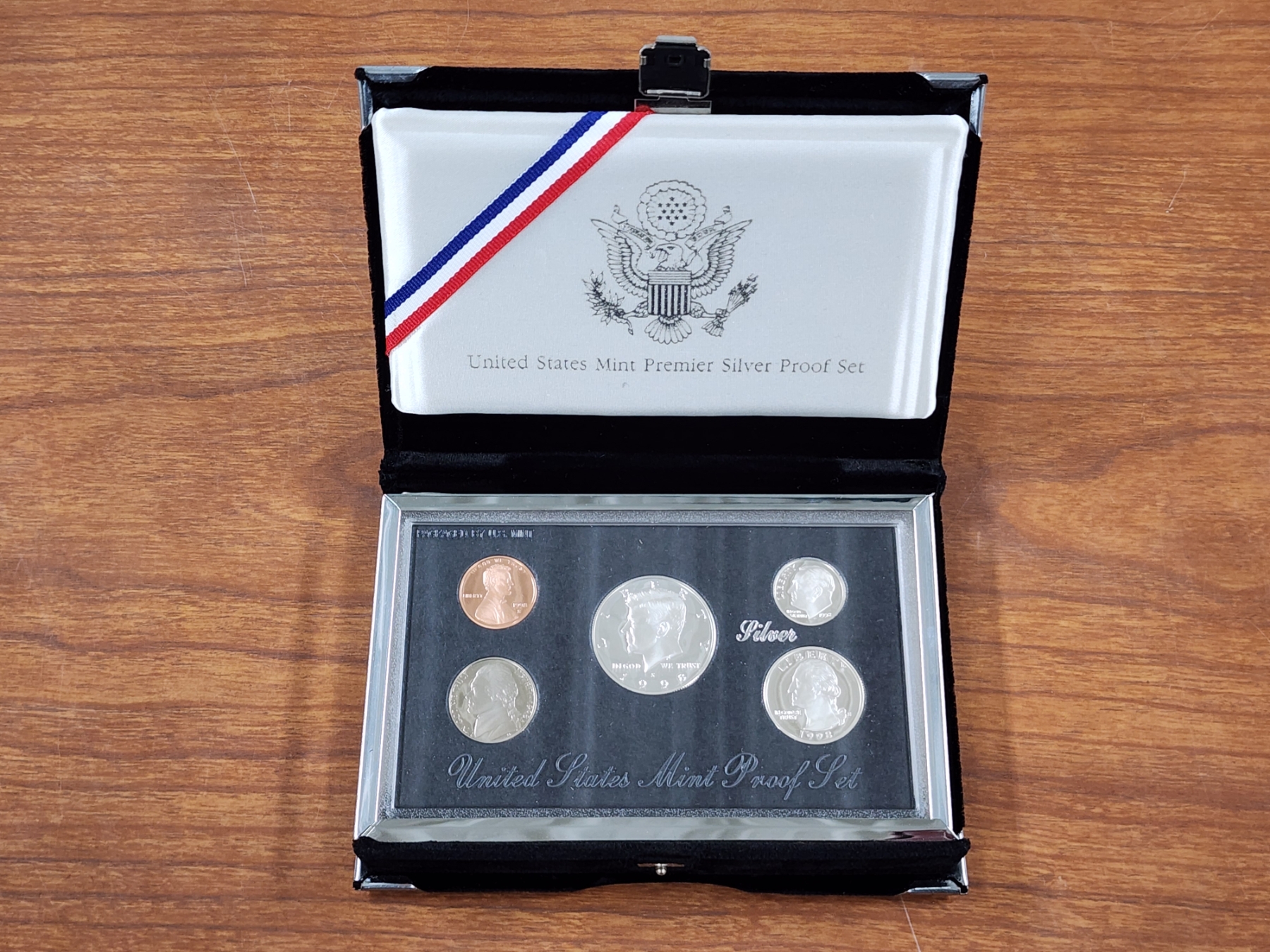 1998 United States Mint Premier Silver Proof Set Featuring $0.85 in 90% ...