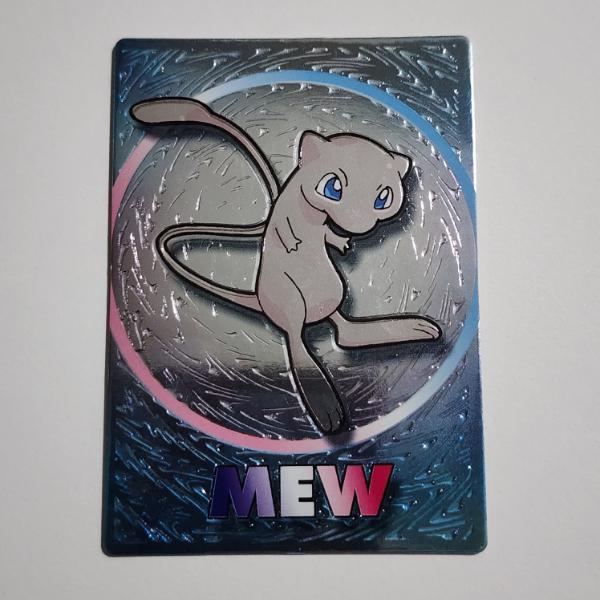Vintage 1999 Japanese Meiji Promo Mew Embossed Pokemon Trading Card ~ RARE Promotional Trading Card 