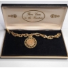 Image 1 : W.L.P. "Three Coins in the Fountain" Gold-Tone 1900 Indian Head Cent Charm Bracelet 
