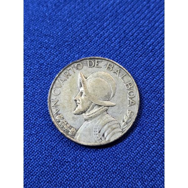 1947 Panama Silver Quarter Balboa Coin 90% Silver ASW: .1808oz