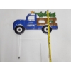 Image 4 : 3 Outdoor Metal Christmas/Holiday Blue Truck and Tree Stakes - Approx. 16in Tall