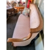 Image 5 : Beautiful French Style Pink Upholstered Settee 5ft Long, 25" Deep, 36" Tall