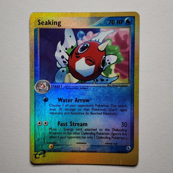Seaking 21/109 REVERSE HOLO RARE E-READER Vintage Pokemon Trading Card 