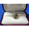 Image 1 : 10K Gold Ring with Diamond and Emerald Colored Stones - Size 5.5 - TW: 4.0g