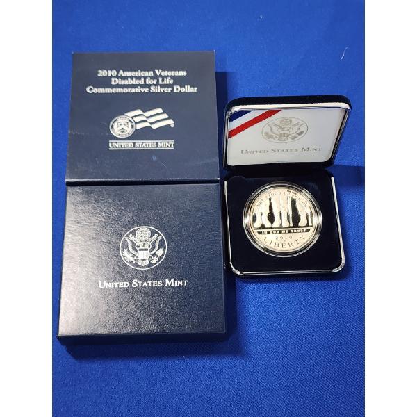 2010 American Veterans Disabled For Life Commemorative Siver Dollar - 90% Silver