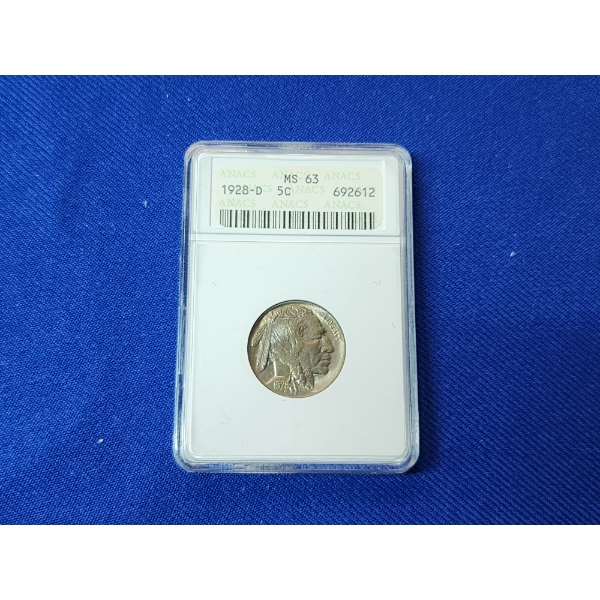 1928-D Buffalo Nickel ANACS MS 63