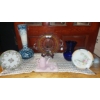 Image 1 : Vintage 7 Pc Group Glass & Porcelain Items As Pictured - Great Condition