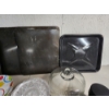 Image 3 : Lot of Kitchen Items: Baking Trays, Thermos, Plastic Plates, Glass Dome