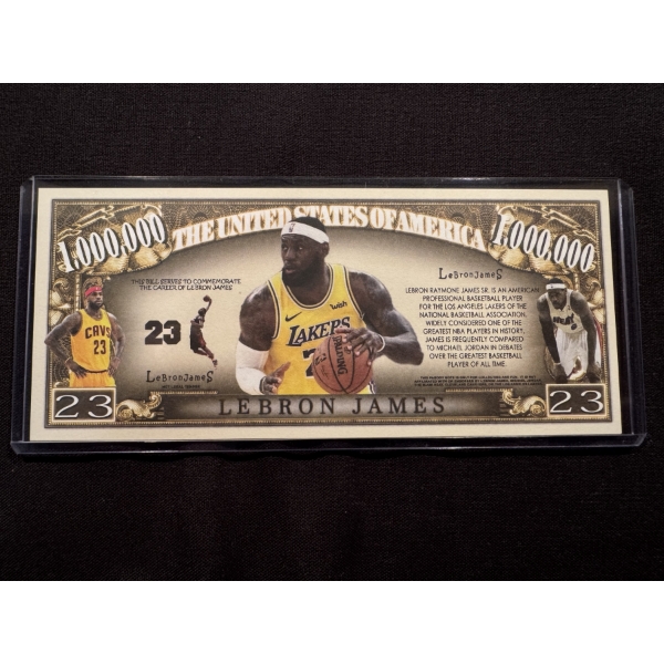 Rare Lebron James One Million Dollar Bill - Mint In Protective Holder