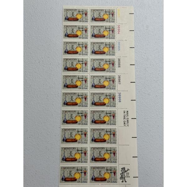 Rare Chemistry 13 Cent Block Plate US Stamps - Mint Condition