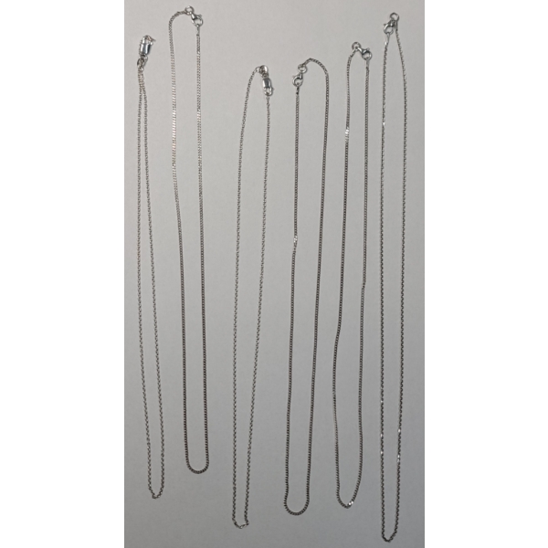(6) Sterling Silver Necklaces With Various Lengths - Total Weight: 13.2g
