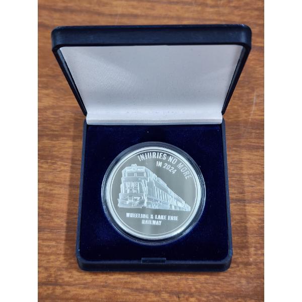 1 Oz Silver Round - Wheeling & Lake Erie Railway Injuries No More in 2024 - Original Box