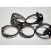 Image 7 : Five Assorted Sterling Silver Rings - Onyx, Various Styles TW: 19.0g