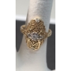 Image 1 : 14K Gold Art Deco Ring With Some Diamonds- Size: 7- TW: 3.5 Grams