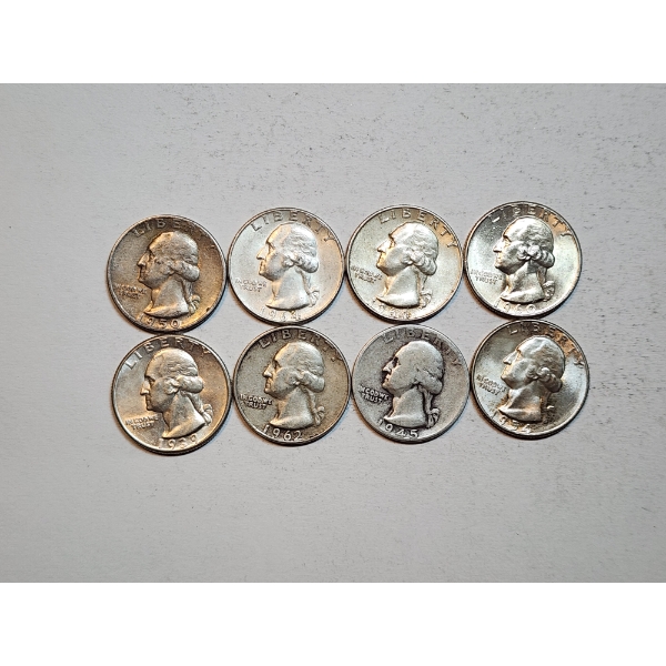 Assorted Year Silver Washington Quarters Face Value: $2.00
