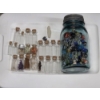 Image 1 : Large Vintage Ball Glass Jar With Marbles, Cork Topped Small Glass Collection Bottles