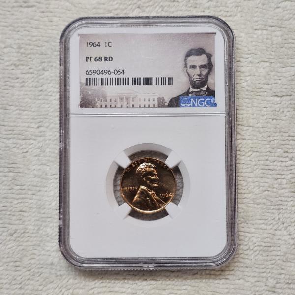 1964 1C PF 68 RD NGC Certified Lincoln Cent