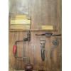 Image 1 : Lot of Vintage Tools incl Cross Brace Hand Drill, Wrenches, & Folding Rulers
