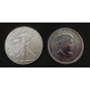 Image 1 : Lot of 2 Silver 1oz Coins.  2023 American Silver Eagle and 2011 Canadian Maple Leaf.