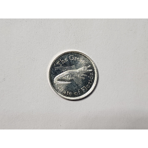 The Great State of Florida 1 Gram Gator .999 Fine Silver Round
