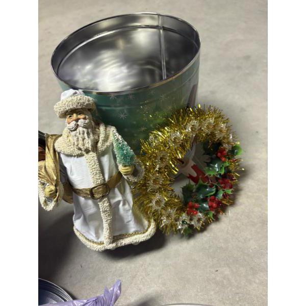 *Pick Up At Mantua Home-No Shipping Available* Blue Storage Tote with Miscellaneous Items - Ceramic 