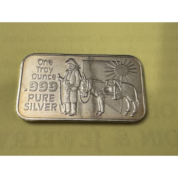 Nevada Silver One Troy Ounce .999 Fine Pure Silver Bar - Mint Condition