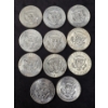 Image 2 : (11) 40% Silver Kennedy Half Dollars - $5.50 FV