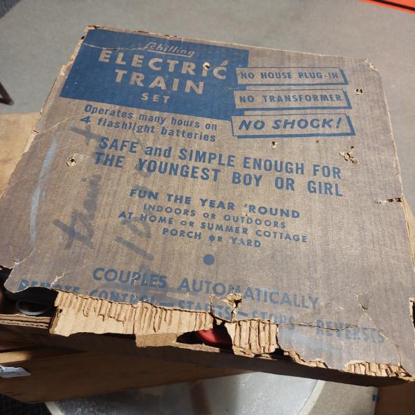 Trains - Antique "Schilling" Electric Train Set In Original Box - Yes Box is Rough But Its All There
