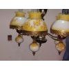 Image 3 : Vintage 5 Globe Yellow Flower Painted Over Milk Glass Shades - Electric - Just Needs Wiring Extentio