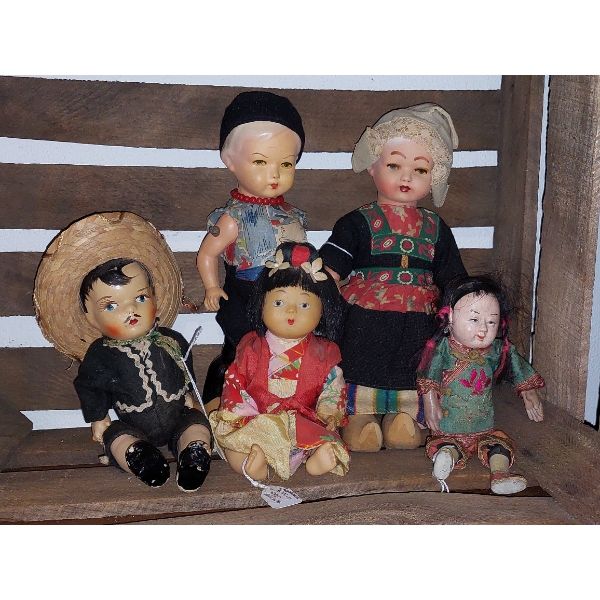 Group Of Small Dolls As Shown  6" To 12"  Various Styles