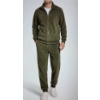 Image 3 : New With Tags!  Mens Size Large Fleece 2 Piece Sweat Suit In Army Green 