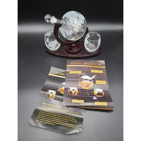 Globe Decanter - includes two glasses & Funnel 
