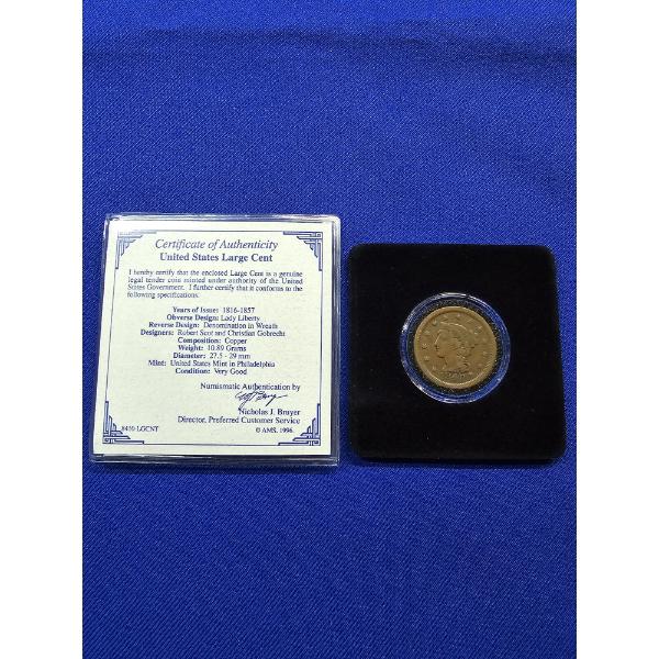 1848 Lady Liberty Head Large Cent - Higher Grade, Very Good Condition