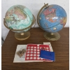 Image 1 : Two Vintage World Globes And Unopened Bronze Franklin Mint Presidential Coin Set -No Shipping Availa