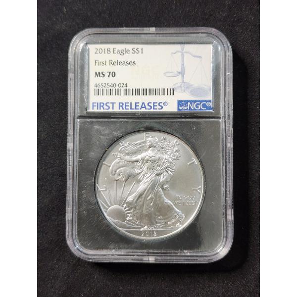 NGC MS70 Graded 1 Oz Fine Silver 2018 American Eagle Round ~ First Releases!