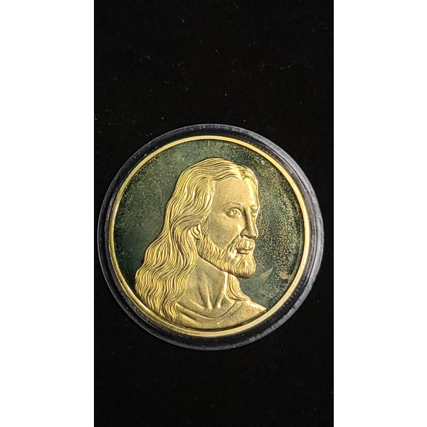Jesus Last Supper Commemorative 24K Gold Covered Challenge Coin - Mint Condition