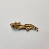 Image 2 : 14K Yellow Gold Cat Brooch Pin with Pearl - Total Weight: 2.0g