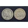 Image 2 : 2 pcs  90% Silver Halves -  1936 D / 1937 P  Walking Liberty Half Dollars - See Pictures