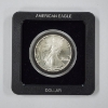 Image 1 : United States 1990 Silver 1 Oz American Eagle Round in Nice Acrylic Case With Black Display Holder