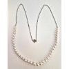 Image 1 : 18 Inch Sterling Silver & Superb Graduated Pearl Necklace - Rare Silver White Color  Must See!