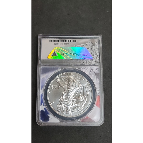 2021 ANACS Type 1 MS70 First And Last Minted 1 Oz .999 Fine Silver American Eagle From 2-Coin Set